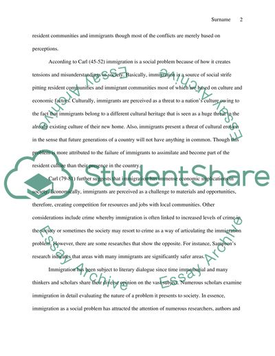 Introduction to the Problem of Immigration