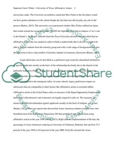 Supreme Court/Fisher - University of Texas Affirmative Action