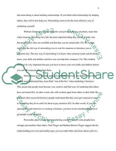 From job interview to promoting a business how effective is marketing yourself