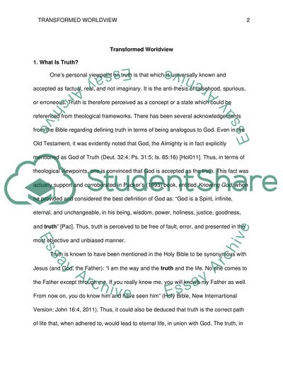 Transformed Worldviews