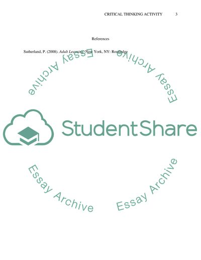 Critical Thinking Activity