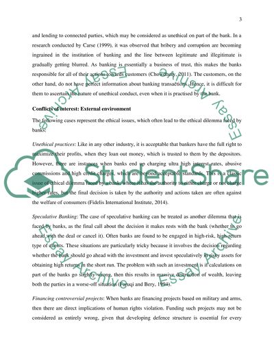 Ethical Considerations of the Banking Industry