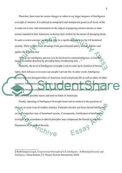 Intelligence Oversight and Ethics