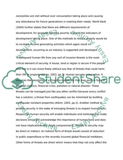 Can There Be Development without Security and Security without Development