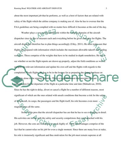 Weather and Aircraft dispatch