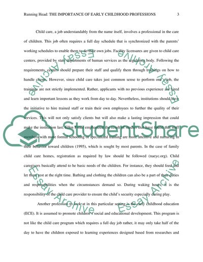 The importance of Early Childhood professions