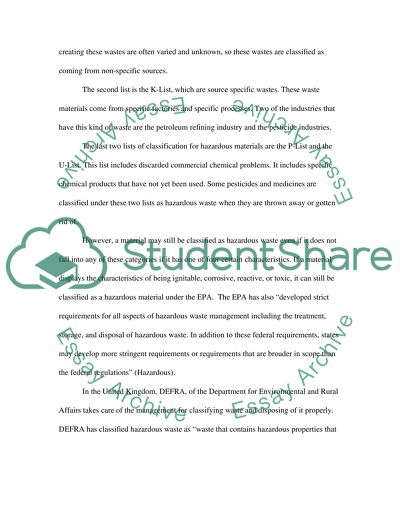 Management of Hazardous Waste in the US and UK