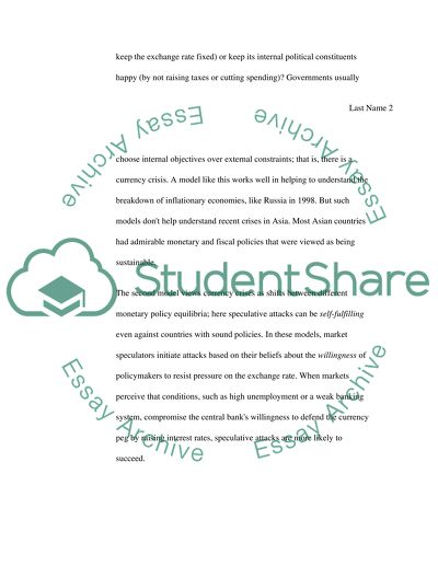 The Causes and Consequences of a Currency Crisis