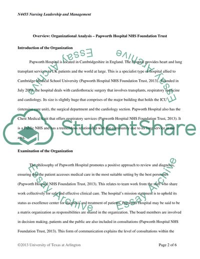 ORGANIZATIONAL ANALYSIS- THE ORGANIZATION