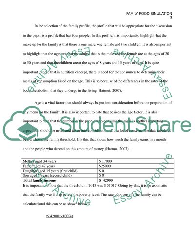 Family Food Menu Simulation