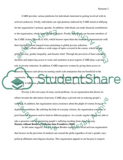 Main Goal of Social Activist Organization