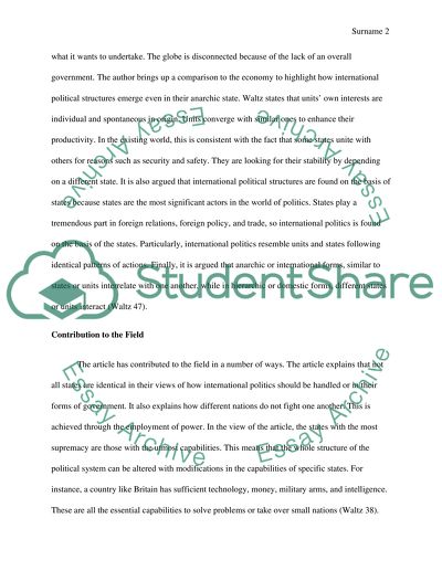 The Anarchic Structure of World Politics by Kenneth