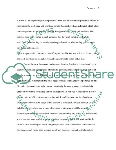 Motivating the Workforce