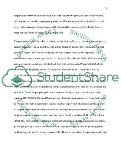 Arguments for Pro-Poor Economic Growth Policies