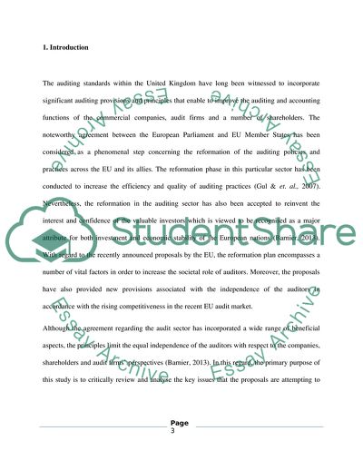 The Efficiency of the Auditing Sector within the EU Nations