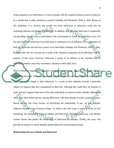 The Influence of Attitude on Behaviour