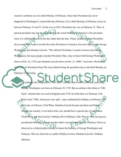 Presidents ay in America