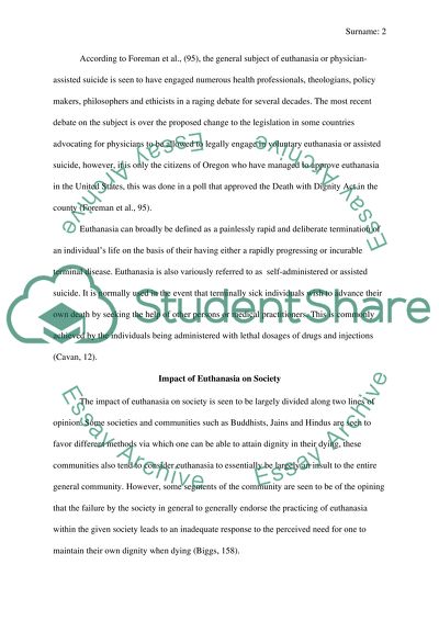 Assisted Suicide or Euthanasia