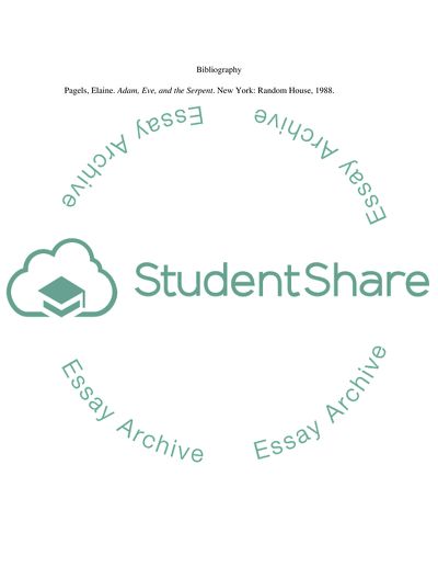 The Book: Adam, Eve, and the Serpent-By: Elaine Pagels