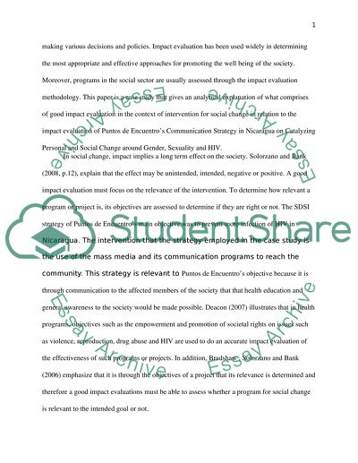 Impact Evaluation Issues