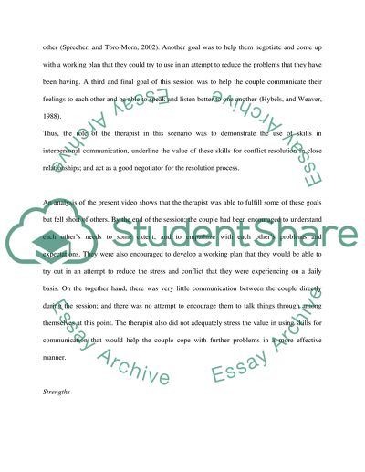 Analysis of a Session Dealing with Interpersonal Communication