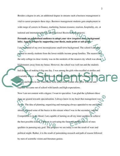 student room business management personal statement