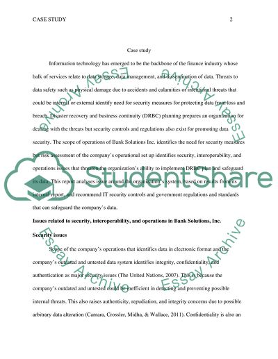 Security, Interoperability, and Operations in Bank Solutions, Inc