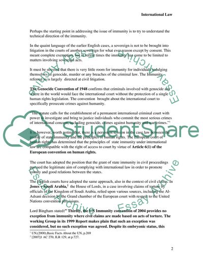 Is Immunity to Prevail over Human Rights