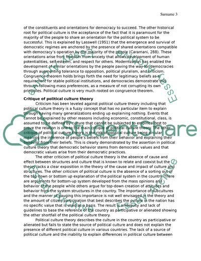 Historical Roots of the Political Culture Concep