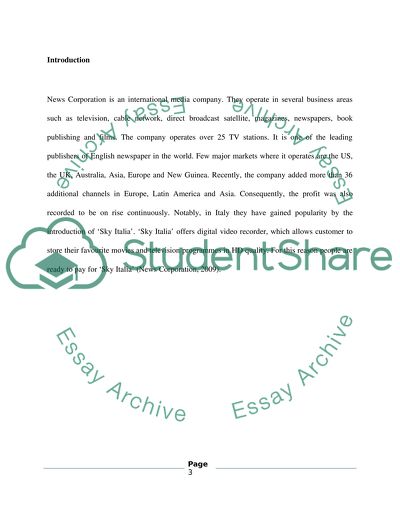 Strategic Management of News Corporation