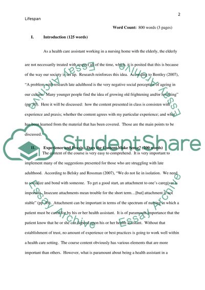 Lifespan case study essay image