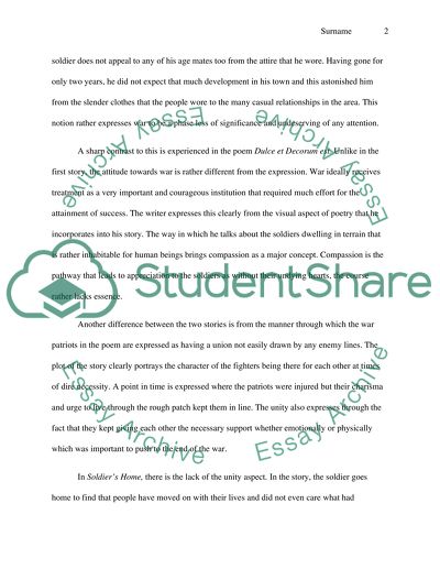 Soldiers Home and Dulce et Decorum Est