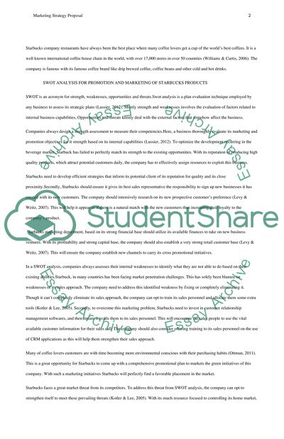 Marketing Strategy - Promotion and Marketing of Starbucks Products