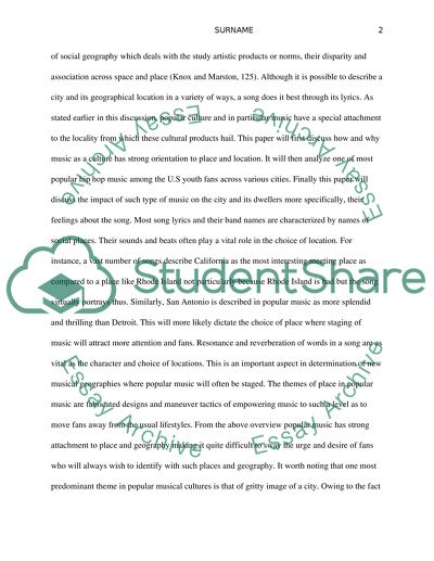 The Place of Culture: Music and the City