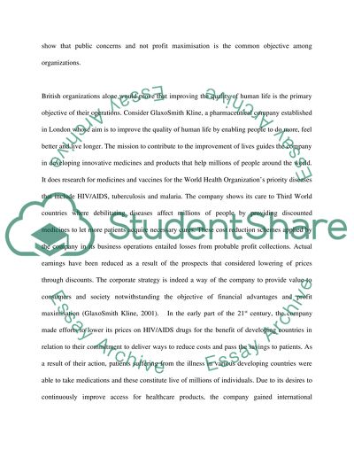 A Pharmaceutical Company: GlaxoSmith Kline