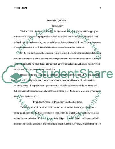 Domestic Terrorism vs. International Terrorism