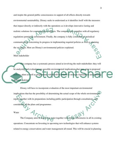 Sustainable policy for Disneyland Hong Kong