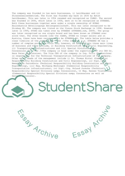 Analysis of Strabag Societas Europaea Company