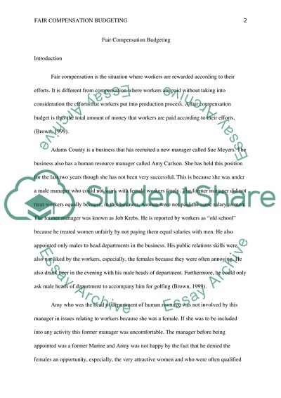 Fair Compensation Budgeting