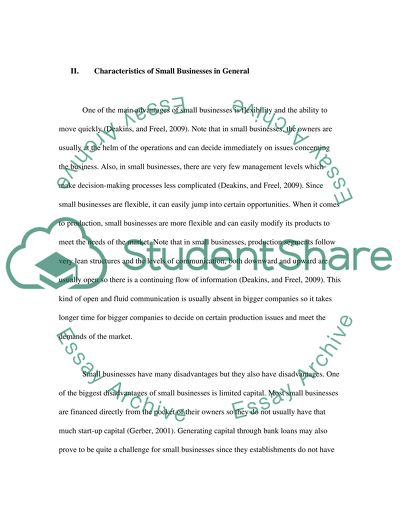 Understanding the General Nature of Small Businesses and the Characteristics of Small Business Owners