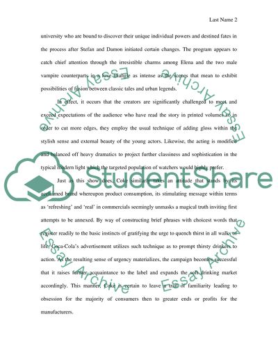 Analysis of the Coca-Cola and the Vampire Diaries