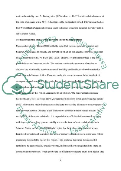 Maternal Moralty in Sub-Saharan Africa: Facts and Figures