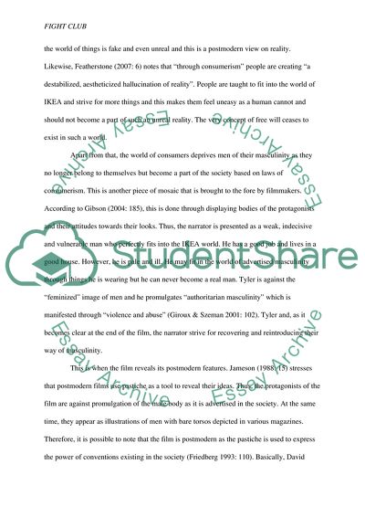 Critically analyse how Fight Club might be considered postmodern