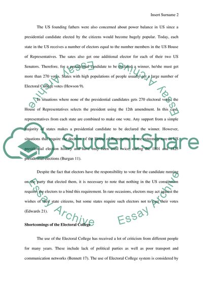 The Electoral College System