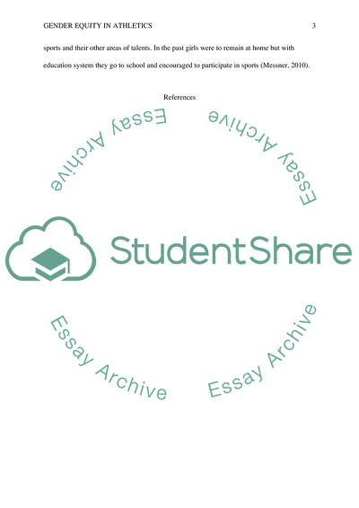 Gender Equity in Athletics