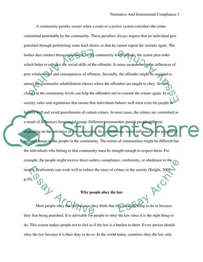 Normative and Instrumental Compliance