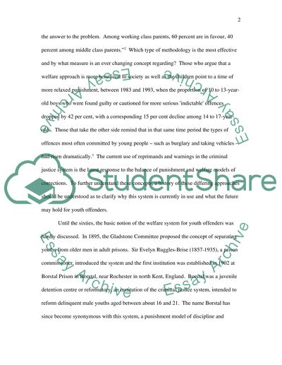 Punishment and Welfare in the Youth Justice System