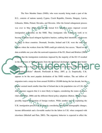 The EU Enlargement and Its Impact on the UK Labor Market