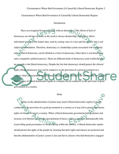 Bad Governance Caused By Liberal Democratic Regime