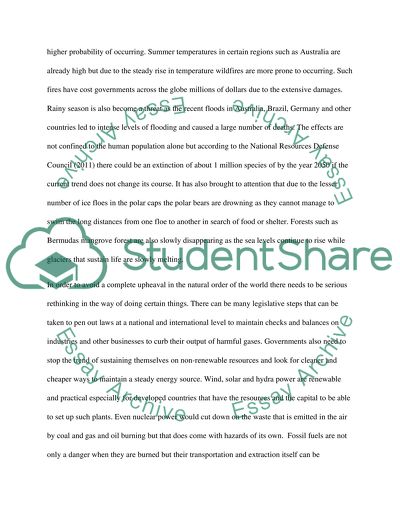 Effects of Climate Change and Global Warming